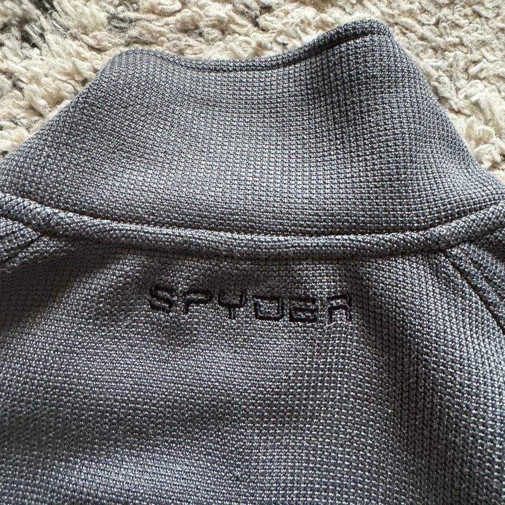 Spyder Black & Gray Midweight Quarter-Zip Pullover men’s medium - Picture 4 of 4